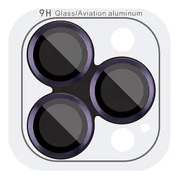 Захисне скло Metal Classic на камеру (у упак.) для Apple iPhone 14 Pro (6.1) / 14 Pro Max (6.7) Темно-Фіолетовий / Deep Purple