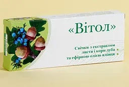 Свічки "Вітол" з екстрактом листя і кори дуба та ефірною олією ялівцю 10 шт Грін-Віза - мініатюра 3