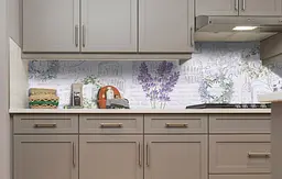 Вініловий кухонний фартух Прованс Лаванда наклейка для кухні ПВХ Абстракція Фіолетовий Happy Pocket Z181510 - мініатюра 5
