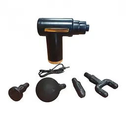 Масажер ручний м'язовий акумуляторний 4 насадки Fascial Gun 8673 - мініатюра 5