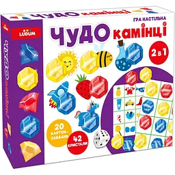 Настільна гра "ЧУДО-камінці" Ludum ME5032-12 картки, кристали, кубик