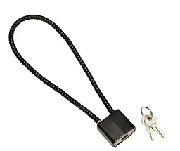 Навісний замок Solve з тросом 20 см Black KT6009002