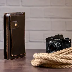 Шкіряна чоловіча барсетка 14193 Vintage коричнева - мініатюра 10