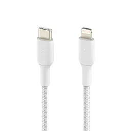Кабель Belkin USB-C > Lightning заряджання/синхронізації 2м, 30Вт, Type-C, плетений, білий teh0013729 - мініатюра 5