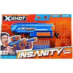 Бластер Zuru X-Shot Insanity-Manic швидкострільний 24 патрони (36603R) - мініатюра 5