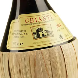 Вино Chianti Fiasco DOCG 2024 червоне сухе 0.75 л в солом'яній корзинці - мініатюра 5