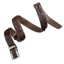 Ремінь-автомат з натуральної шкіри крокодила коричневий CROCODILE LEATHER 18240 120 см - мініатюра 3