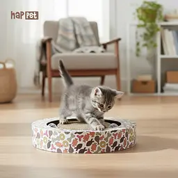 Happet Картонна кігтеточка "SHENZI"+Котяча м'ята, діаметр — 34 см, висота — 6 см (DK13) - мініатюра 4