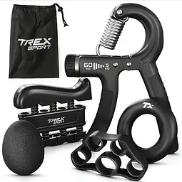 Набір регульованих еспандерів 5-60кг Trex Sport TX-005HSA чорний - мініатюра 1