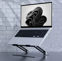 Охолоджувальна підставка для ноутбука до 15.6 дюймів OfficePro LS-121-G 2xfans Aloy Aluminum Gray - мініатюра 6