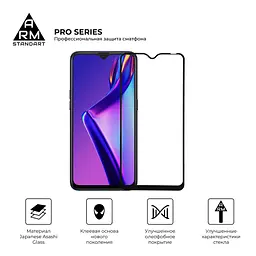 Захисне скло на OPPO A12 з олеофобним покриттям, Pro, повне проклеювання, антистатичний і пиловідштовхуючий шар, 9H, самоклеючеся, 2.5D, на весь екран, антистатичний клей, ArmorStandart (ARM56686) - мініатюра 2