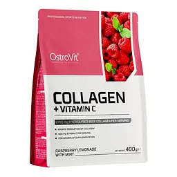Препарат для суглобів і зв'язок OstroVit Collagen + Vitamin C, 400 грам - Малиновий лимонад із м'ятою