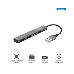 Концентратор Trust Halyx Aluminium 4-Port Mini USB Hub (23786_TRUST) - мініатюра 10
