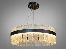 Люстра стельова LED Diasha 817/600PB 140W, регульована висота, чорний кришталь, сучасний стиль для коридору, спальні, офісу, кафе