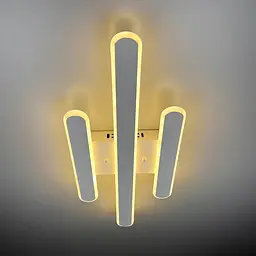 Стельова LED люстра в білому корпусі 62х25х6 см | Line F | Арт. 6203-3 WT - мініатюра 2