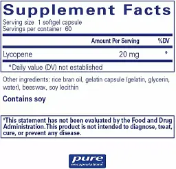 Лікопін Pure Encapsulations Lycopene 20 мг 60 капсул - мініатюра 2