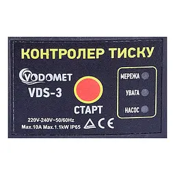 Контролер тиску Vodomet VDS-3 електронний для насоса до 1,1кВт, кутовий 1", з кабелем VO4201 - мініатюра 2
