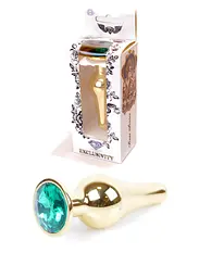 Анальна пробка Jawellery Gold BUTT PLUG Green Boss Series 64-00069 101642
