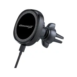 Універсальний автотримач Grand-X MT-15W MagSafe з зарядкою 15W (кріплення на дефлектор) (MT-15W) - мініатюра 2