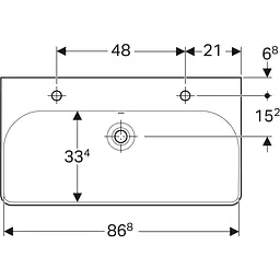 Раковина Geberit Smyle Square 90x48 на 2 змішувача 500.252.01.1, Білий - мініатюра 4