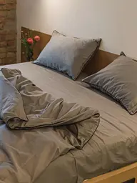 Комплект постільної білизни Ecotton Євро з кантом Natural Grey в чохлі для зберігання сірого кольору (25091)