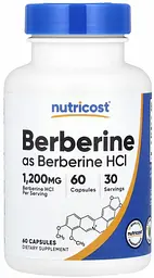 Берберин, 60 капсул (600 мг в 1 капсулі) Nutricost - мініатюра 1