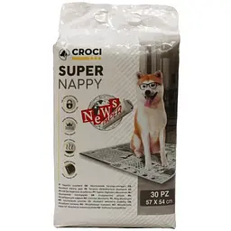 Пелюшки Croci Super Nappy для собак принт газета 57×54 см 60 шт