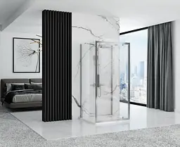 Душова кабіна Rea Rapid Swing 100x80 chrome пристінна REA-KPL-09121, Хром, Універсальна, прозорий, хром - мініатюра 5