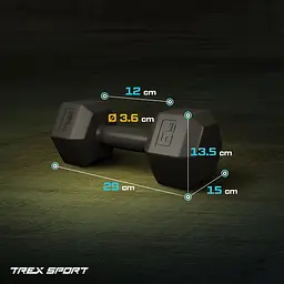 Гантелі для фітнесу композитні TREX Sport TX-006CD 2x6кг - мініатюра 2