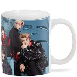 Кухоль GeekLand Bangtan Boys BTS 02.31 блакитний будинок 330 мл білий - мініатюра 2
