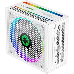 Блок живлення 750 Вт, GameMax RGB 750 PRO, білий, модульний, 80+ золотистий, Active PFC, 14 см з ARGB підсвічуванням, 3xMolex