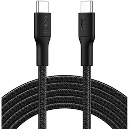 Кабель Belkin USB-C > USB-C заряджання/синхронізації 3м, 240Вт, Type-C, плетений, чорний teh0013680