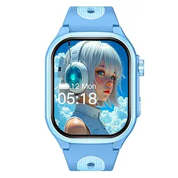 Розумний дитячий смарт годинник Lemfo AS06 з 4G сім картою, GPS трекером, 16GB пам’яті, прослушкою та висувною поворотною HD-камерою До 5 днів роботи Блакитний