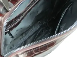 Шкіряна чоловіча сумка Mykhail Ikhtyar 20х25х7 см Коричневий (45033 croco brown) - мініатюра 4
