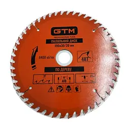 Диск пиляльний GTM 190×30мм, 48 зубів, по дереву (SBW-19048)