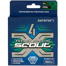 Шнур Brain Scout 4X 150 м (deep green) 0.100 мм 5.8 кг - мініатюра 2