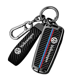 Чохол ключа Volkswagen (карбон+ремінець+металевий брелок)