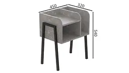 Тумба модульна Ferrum-decor Амелі 540x450x320 метал Чорний ДСП Бетон 16 мм (FRD-103010) - мініатюра 2