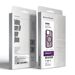 Чехол для Apple iPhone 11, Uniq MagCase, фиолетовый, противоударный, панель-накладка с MagSafe, ударопрочный TPU+PC, с магнитом MagSafe, поддержка полноценной беспроводной зарядки, ArmorStandart (ARM75319) - мініатюра 6