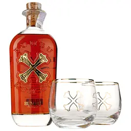 Набір: Ром Bumbu Original, 40%, 0,7 л + 2 склянки - мініатюра 2