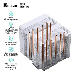 Кулер для процесора Jonsbo CR-3000E COLOR White (CR-3000E COLOR White) - мініатюра 6