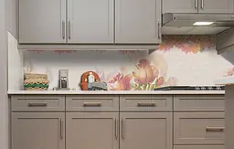 Вініловий кухонний фартух Пастельні троянди наклейка для кухні ПВХ Квіти Червоний 65х250 см Happy Pocket Z181588 - мініатюра 4