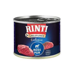 Беззерновий вологий корм Rinti Singlefleisch Exclusive Ross Pur Рінті монопротеїн для собак, Конина 185 г (94034)