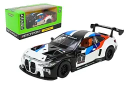 Іграшкова машинка гоночна BMW M4 GT3 1:32 Автопром світлозвукові ефекти металева 68715AW, в короб.18х9х8 см
