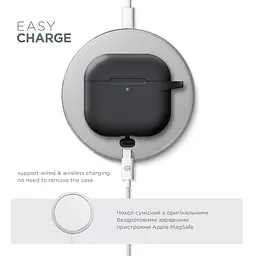 Силіконовий чохол для навушників Apple AirPods 4, Hang Case, чорний, ультратонкий захисний кейс товщиною 2 мм, захист від подряпин, пилу та ударів, компактний, з карабіном для кріплення, ArmorStandart (ARM81277) - мініатюра 7