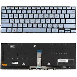 Клавіатура для ноутбука ASUS (UX392 series)сріблястий ukr без кадру підсвічування клавіш