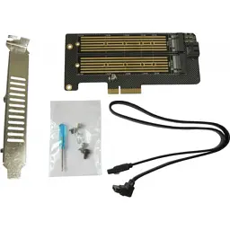 Контролер Dynamode 2х M.2 NVMe M-Key /SATA B-key SSD to PCI-E 3.0 x4/ x8/ x16, (PCI-Ex4- 2xM.2 MB-key) - мініатюра 2