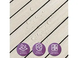Покриття вінілове самоклеюче 3D рейки STICKER WALL 600*600*2,8мм Дуб перлинний пісок SW-00002200 - мініатюра 5