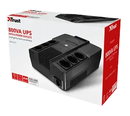 Джерело безперебійного живлення Trust Maxxon 800VA UPS, Black, встроенный аккумулятор, 6 розеток, защита от перенапряжений (IEC) (23326) - мініатюра 4