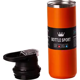 Термос Bottle Sport 550 мл з нержавіючої сталі з ручкою, помаранчевий Happy Life HPGM5010O - мініатюра 2